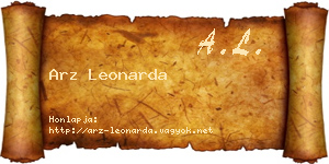 Arz Leonarda névjegykártya